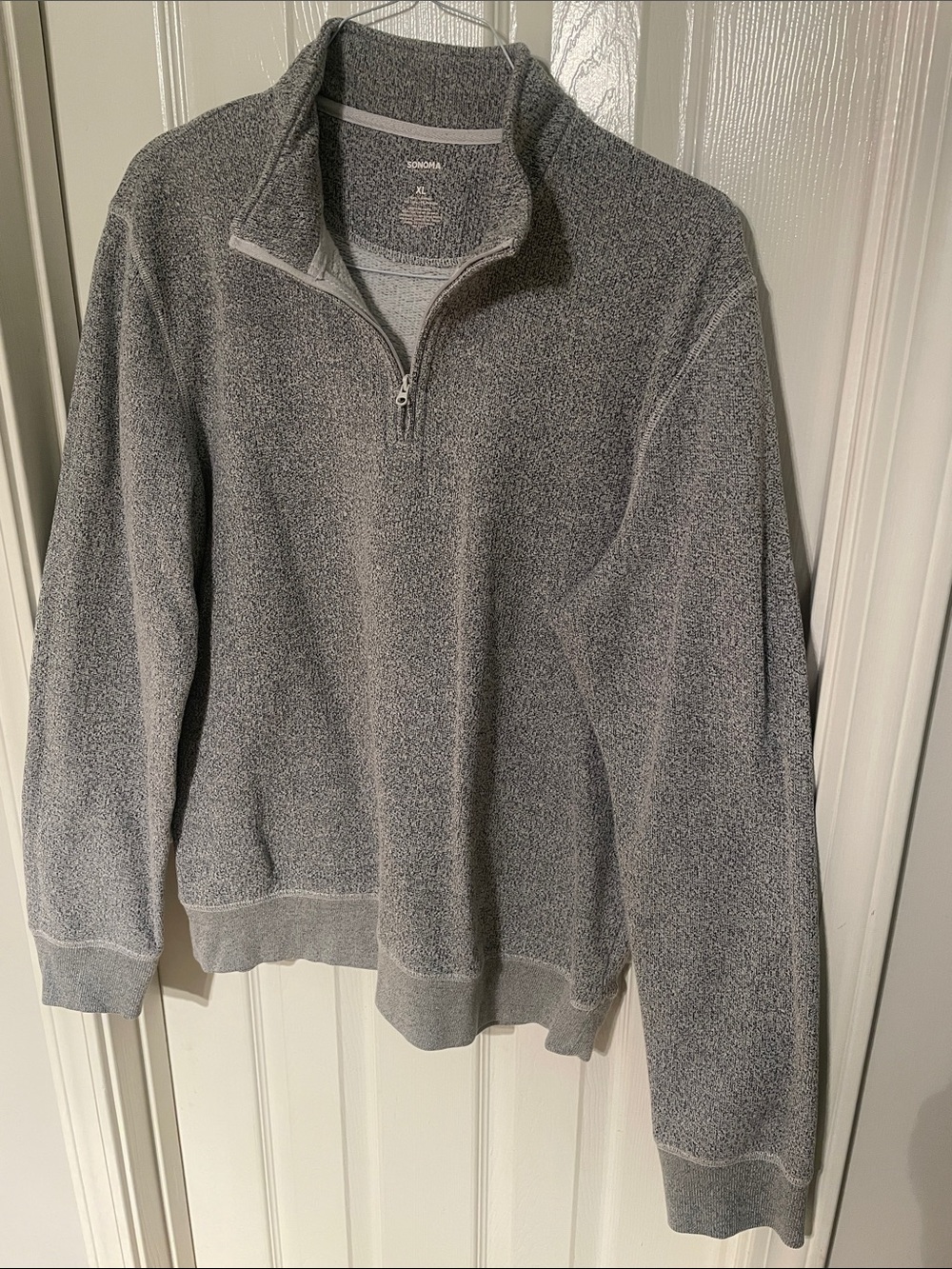 Sonoma Gray Heather Quarter-Zip Sweater